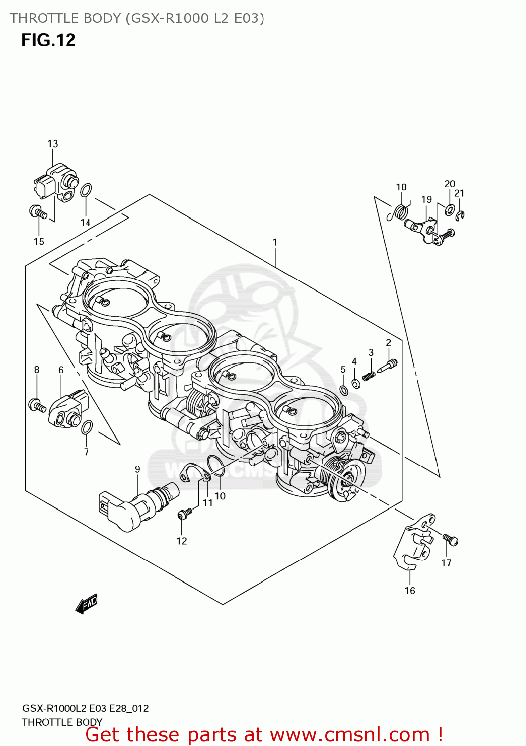 THROTTLE BODY (GSX-R1000 L2 E03) GSXR1000 2012 (L2) USA (E03)