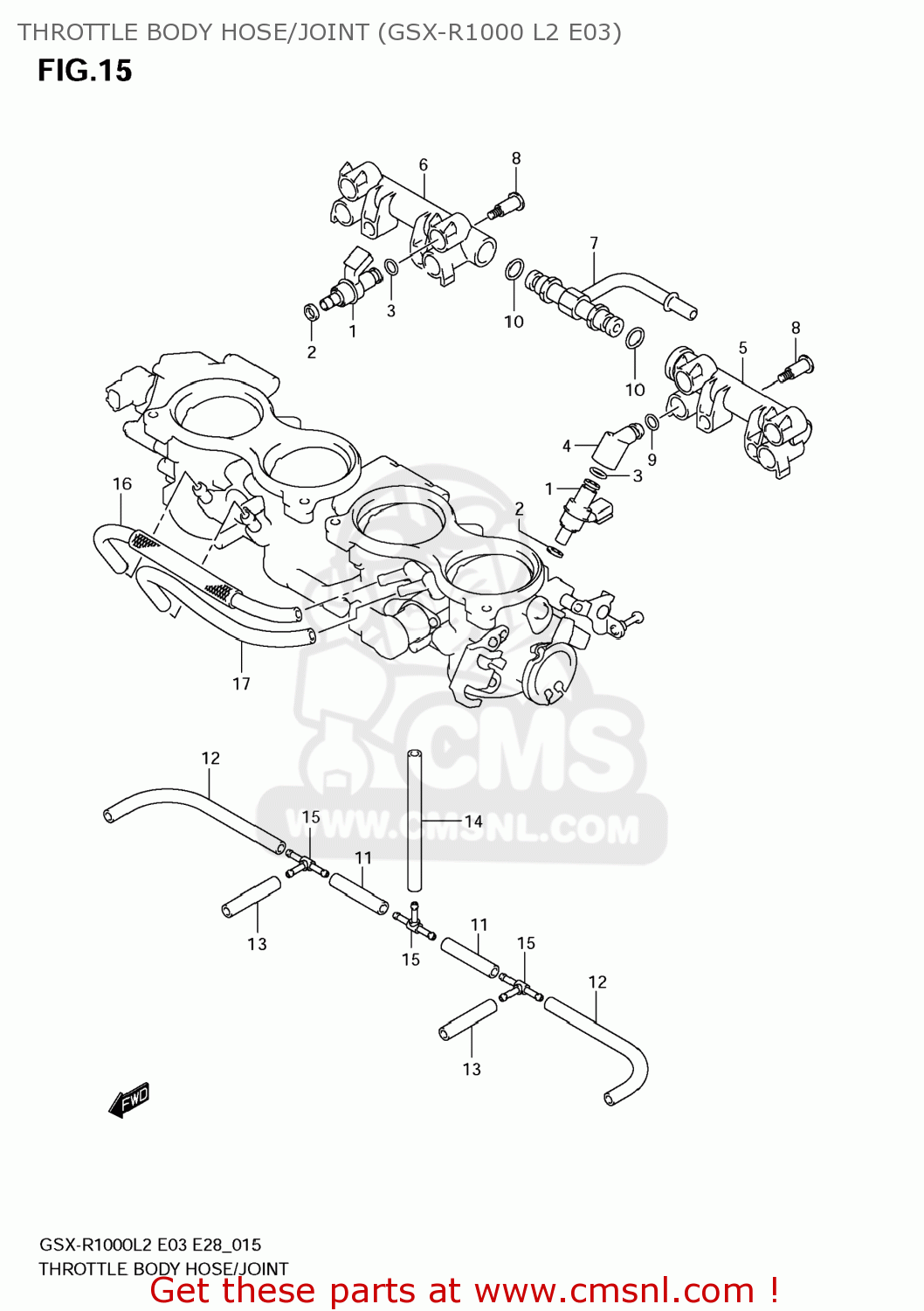 THROTTLE BODY HOSE/JOINT (GSX-R1000 L2 E03) GSXR1000 2012 (L2) USA (E03)