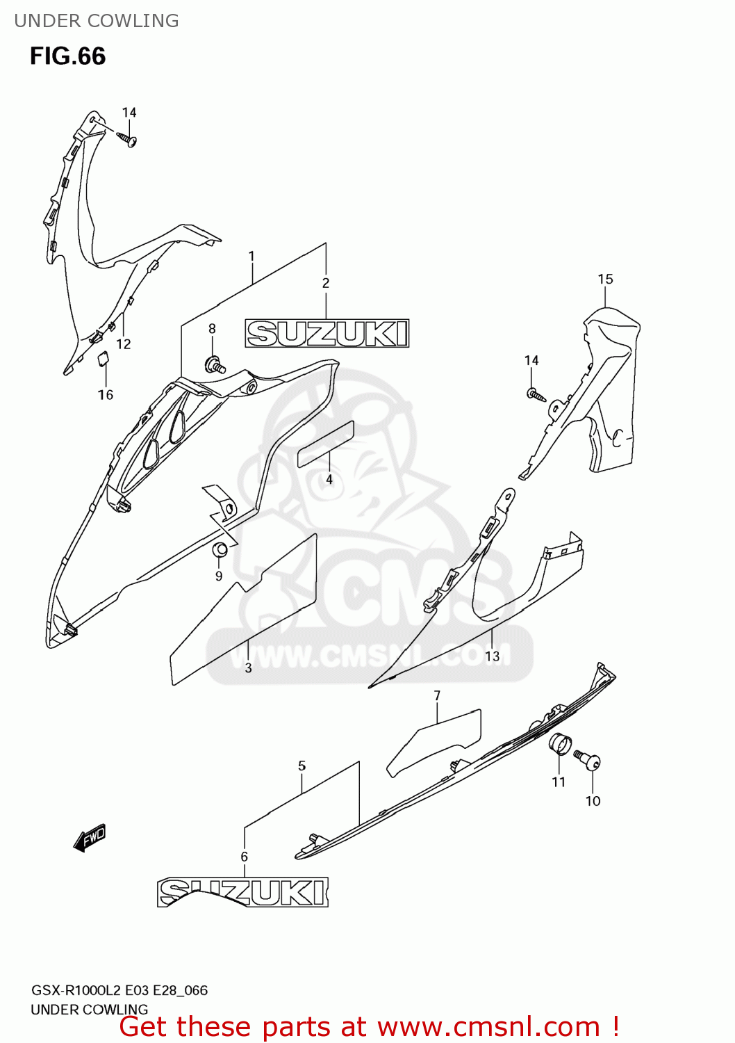 UNDER COWLING GSXR1000 2012 (L2) USA (E03)