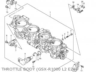 THROTTLE BODY (GSX-R1000 L2 E28) - GSXR1000 2012 (L2) USA (E03)