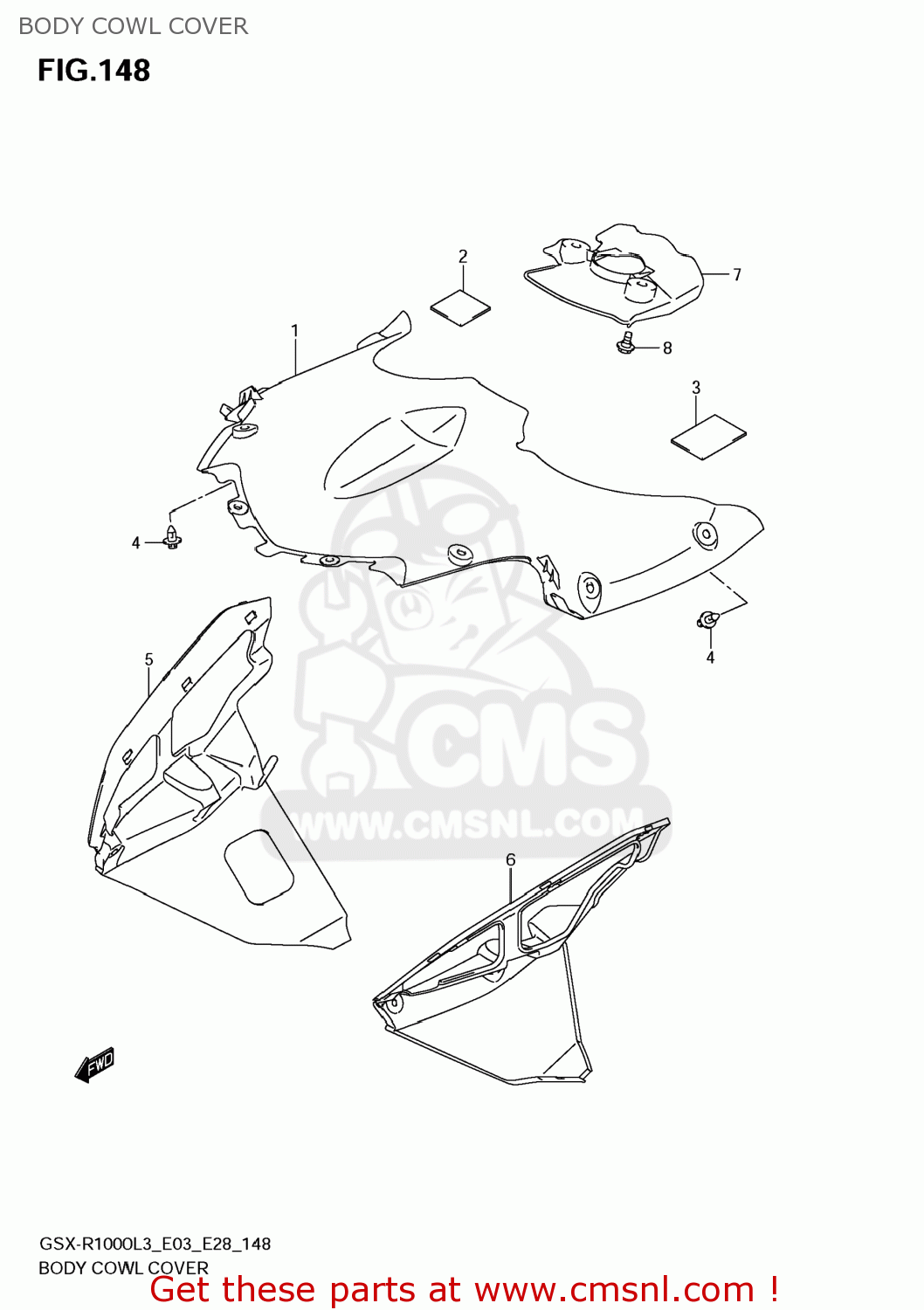 BODY COWL COVER GSXR1000 2013 (L3) USA (E03)