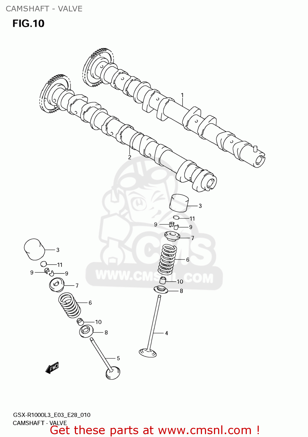 CAMSHAFT - VALVE GSXR1000 2013 (L3) USA (E03)