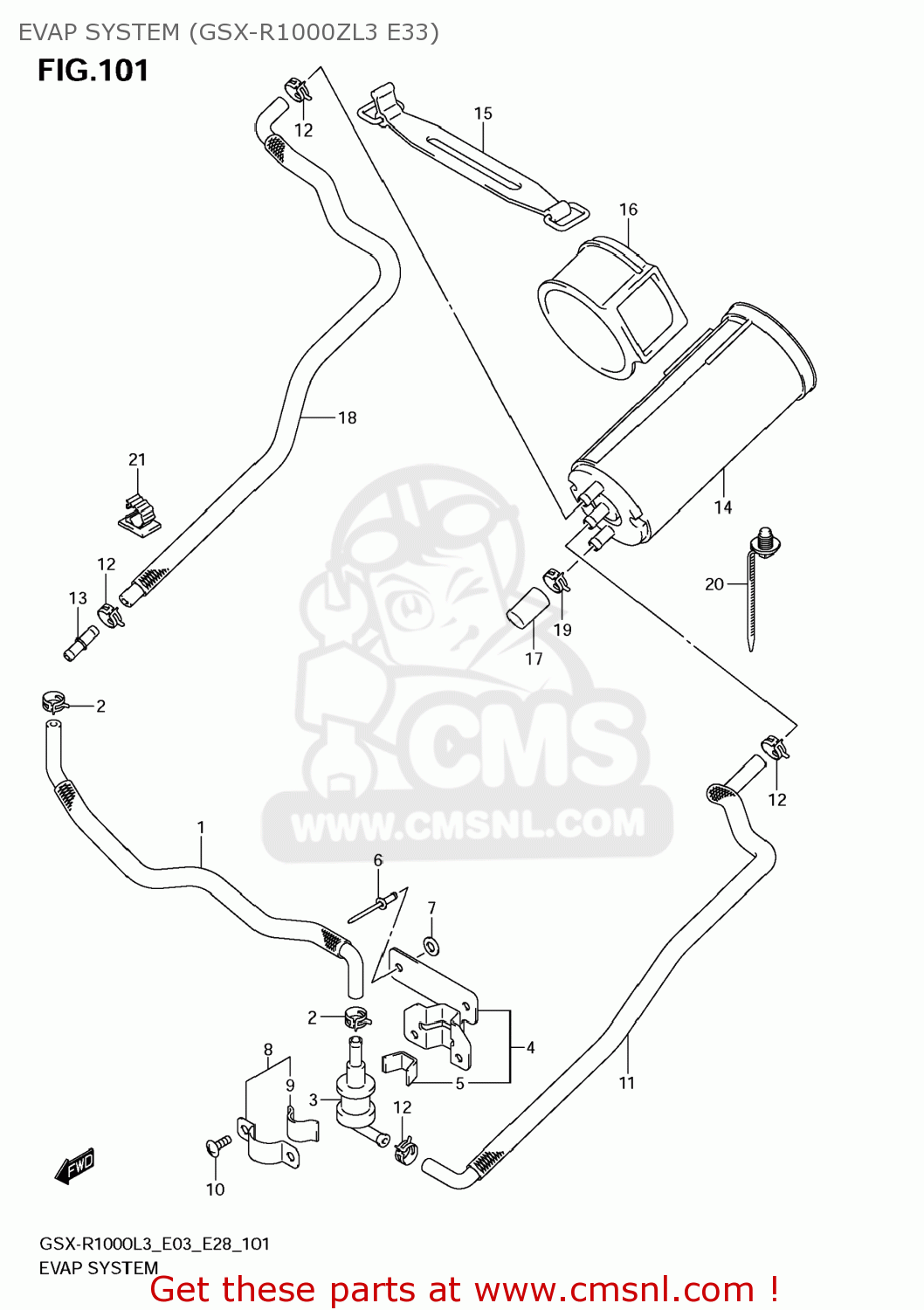 EVAP SYSTEM (GSX-R1000ZL3 E33) GSXR1000 2013 (L3) USA (E03)