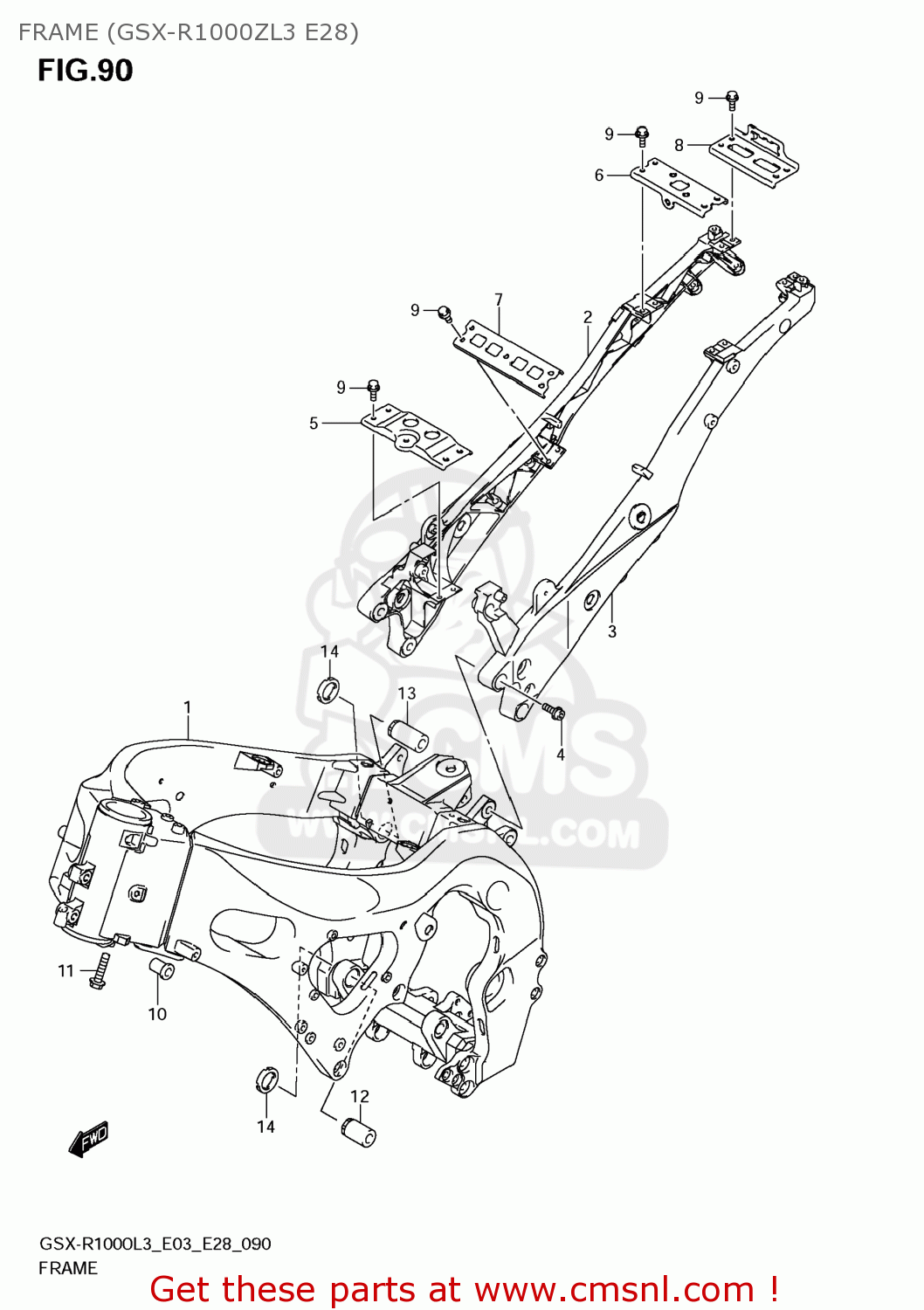 FRAME (GSX-R1000ZL3 E28) GSXR1000 2013 (L3) USA (E03)
