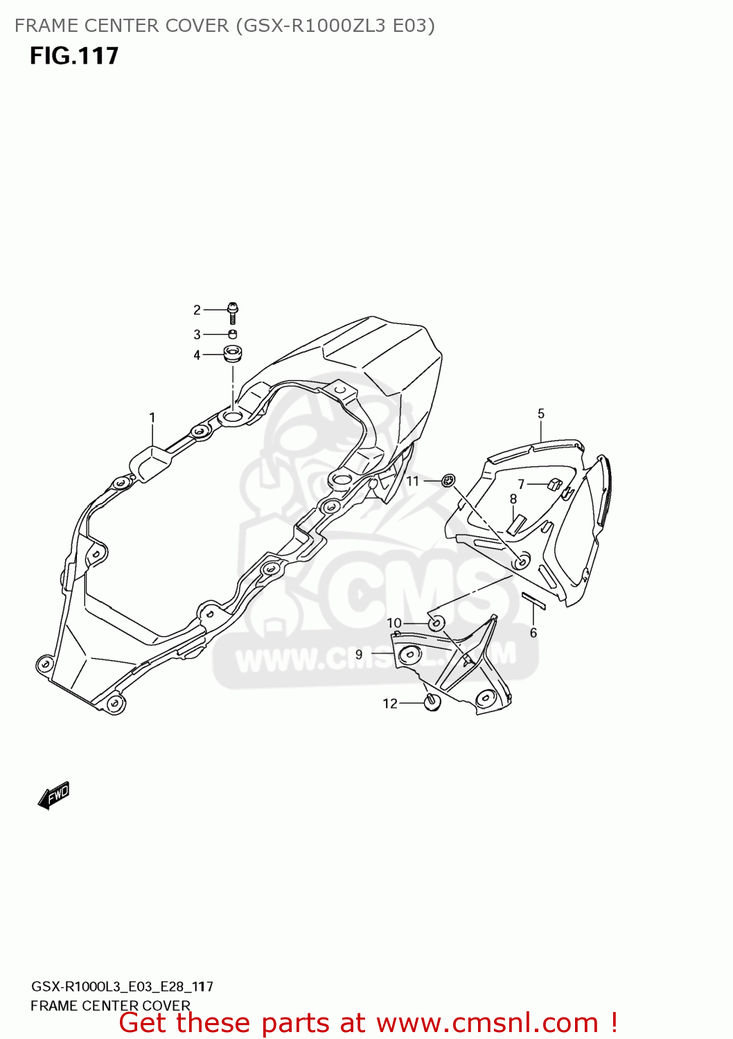 FRAME CENTER COVER (GSX-R1000ZL3 E03) GSXR1000 2013 (L3) USA (E03)