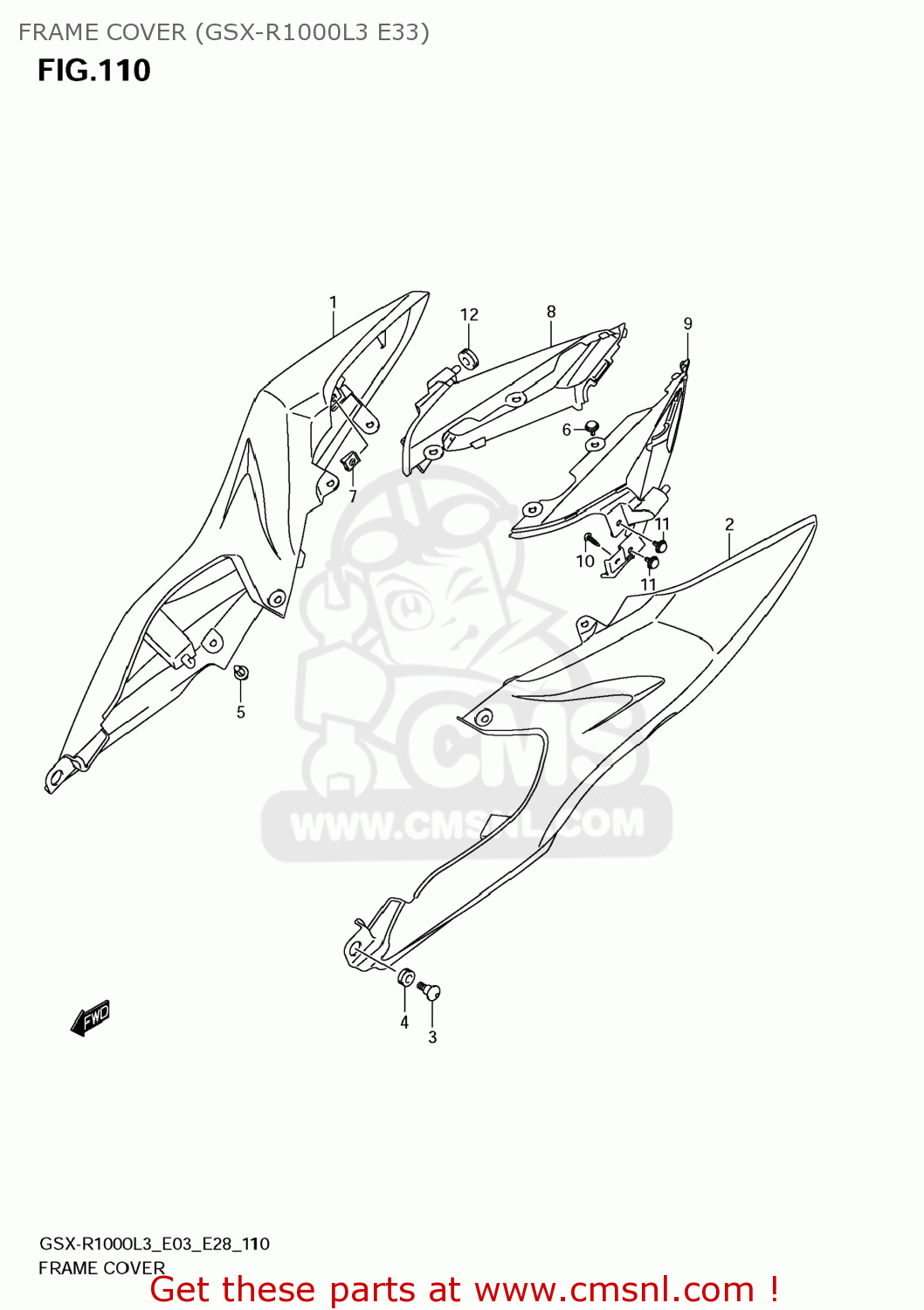 FRAME COVER (GSX-R1000L3 E33) GSXR1000 2013 (L3) USA (E03)
