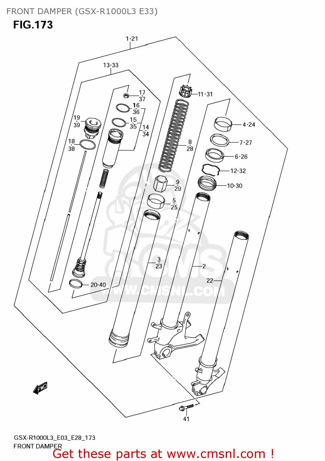 FRONT DAMPER (GSX-R1000L3 E33) GSXR1000 2013 (L3) USA (E03)