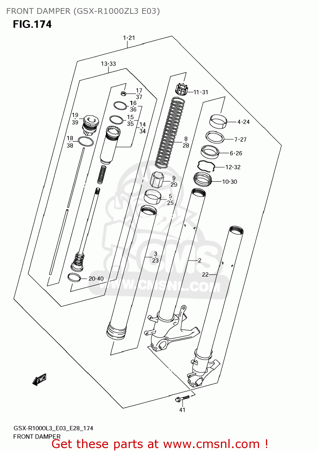 FRONT DAMPER (GSX-R1000ZL3 E03) GSXR1000 2013 (L3) USA (E03)