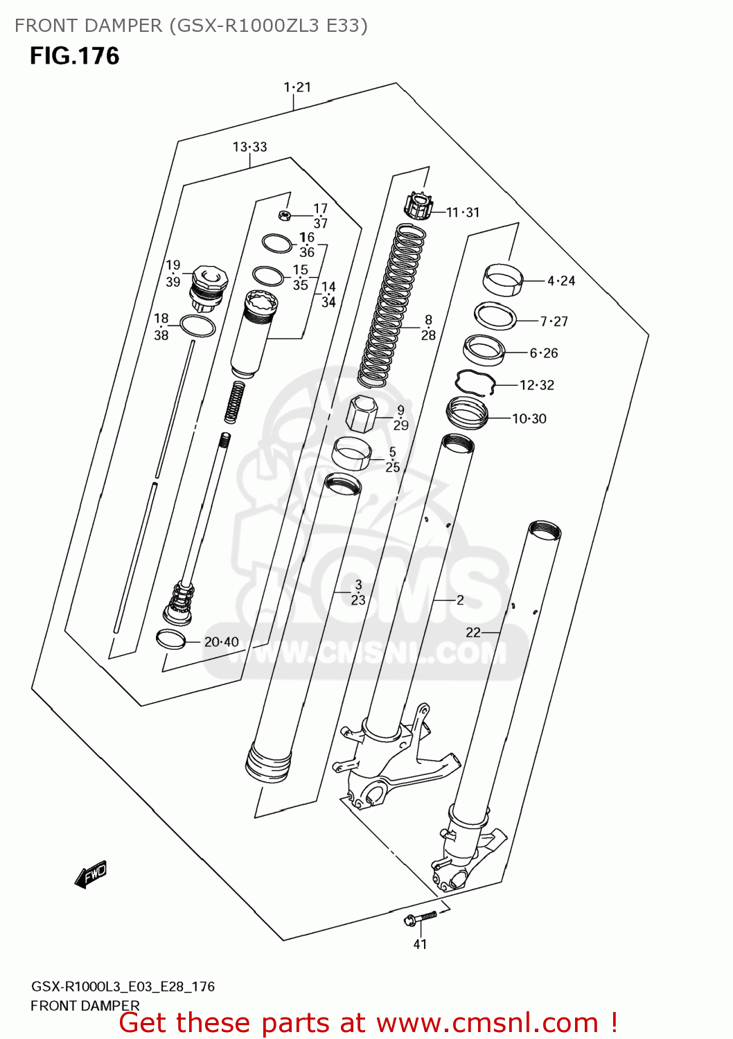 FRONT DAMPER (GSX-R1000ZL3 E33) GSXR1000 2013 (L3) USA (E03)