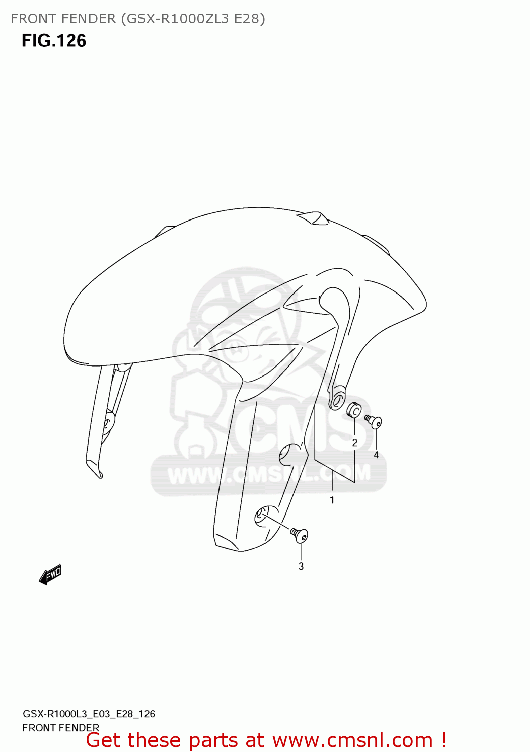 FRONT FENDER (GSX-R1000ZL3 E28) GSXR1000 2013 (L3) USA (E03)