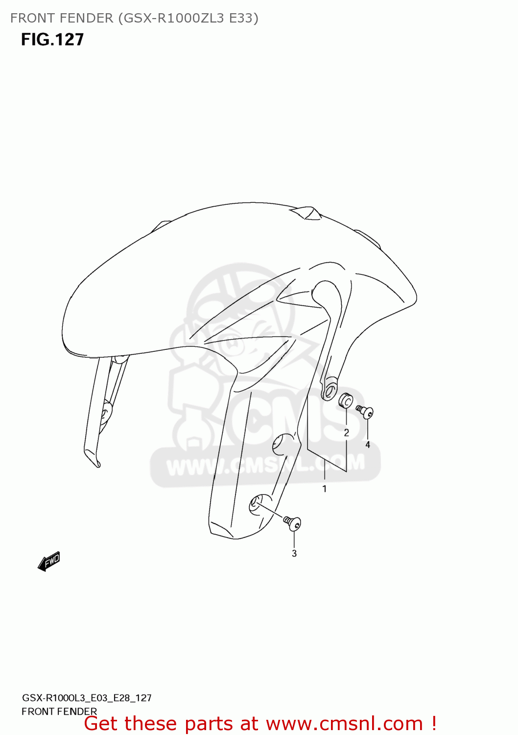 FRONT FENDER (GSX-R1000ZL3 E33) GSXR1000 2013 (L3) USA (E03)