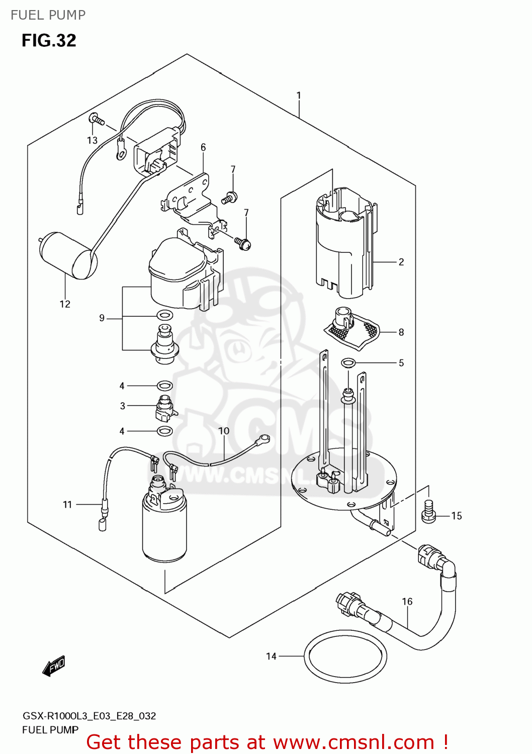 FUEL PUMP GSXR1000 2013 (L3) USA (E03)