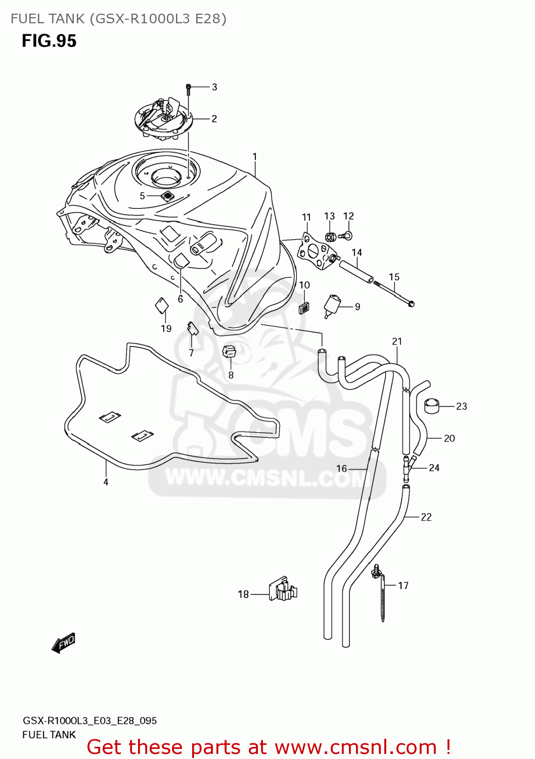 FUEL TANK (GSX-R1000L3 E28) GSXR1000 2013 (L3) USA (E03)