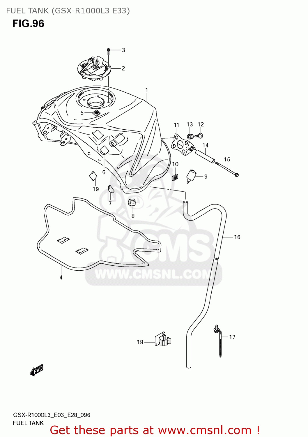 FUEL TANK (GSX-R1000L3 E33) GSXR1000 2013 (L3) USA (E03)