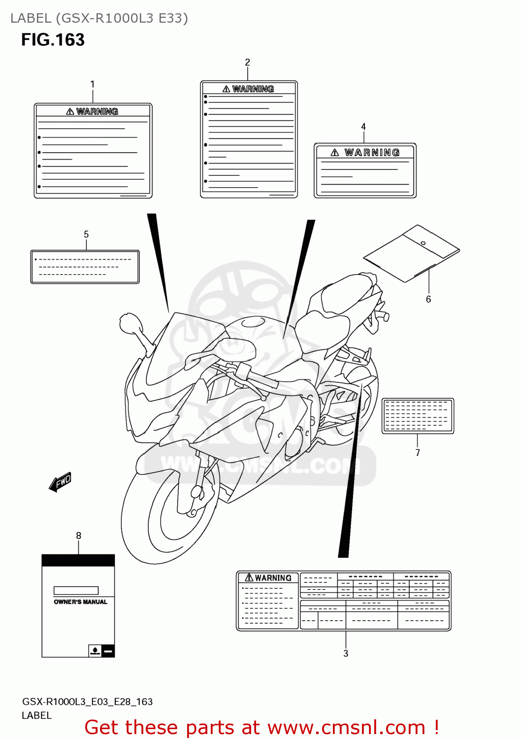 LABEL (GSX-R1000L3 E33) GSXR1000 2013 (L3) USA (E03)
