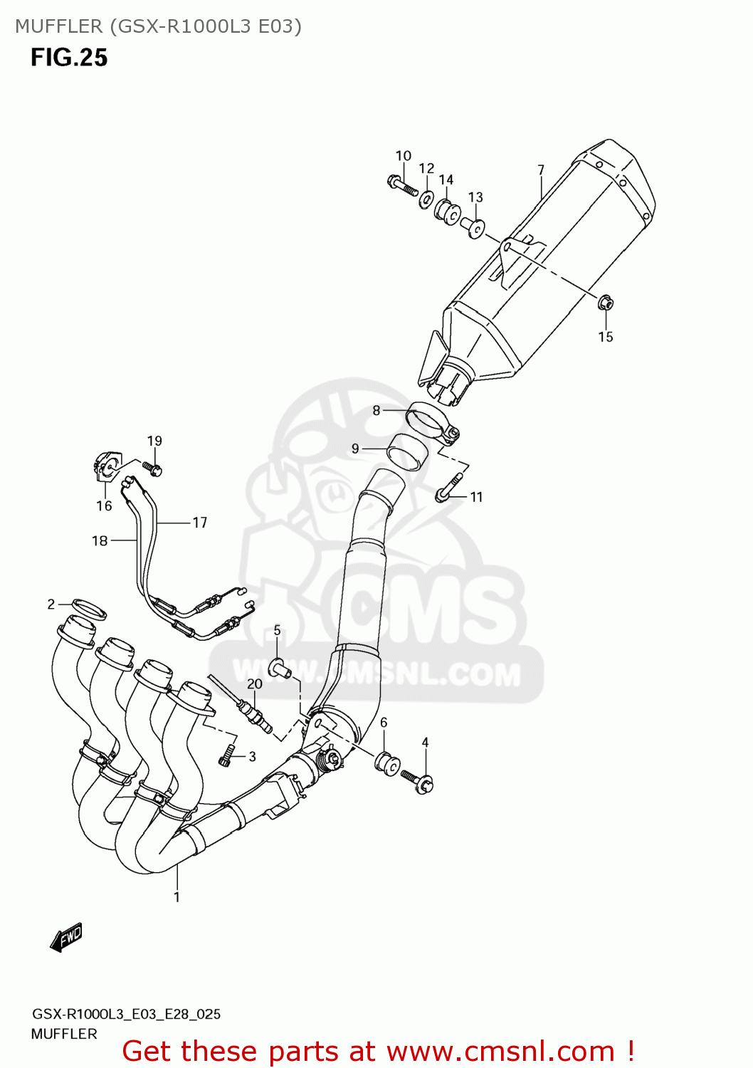 MUFFLER (GSX-R1000L3 E03) GSXR1000 2013 (L3) USA (E03)