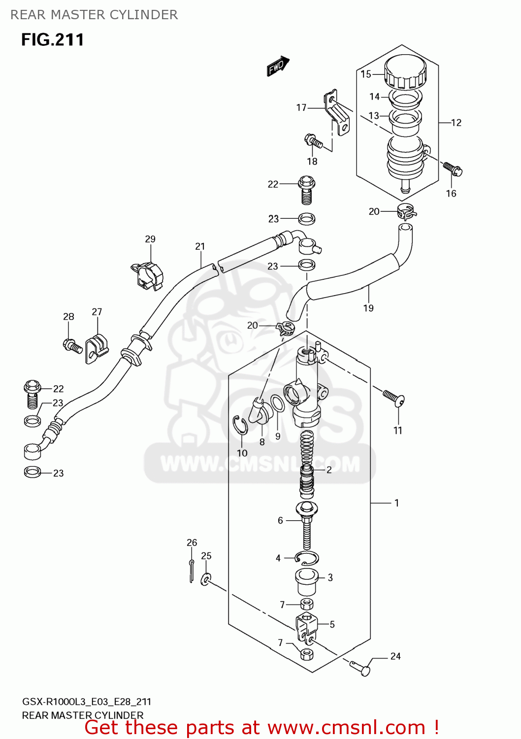 REAR MASTER CYLINDER GSXR1000 2013 (L3) USA (E03)
