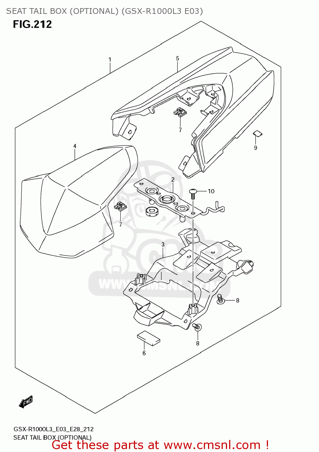 SEAT TAIL BOX (OPTIONAL) (GSX-R1000L3 E03) GSXR1000 2013 (L3) USA (E03)
