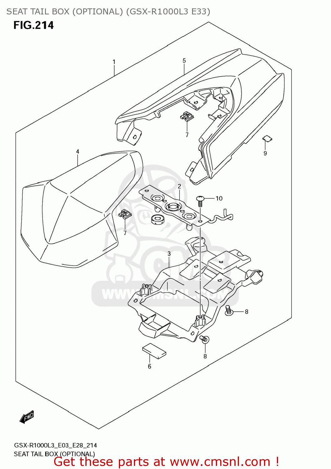 SEAT TAIL BOX (OPTIONAL) (GSX-R1000L3 E33) GSXR1000 2013 (L3) USA (E03)