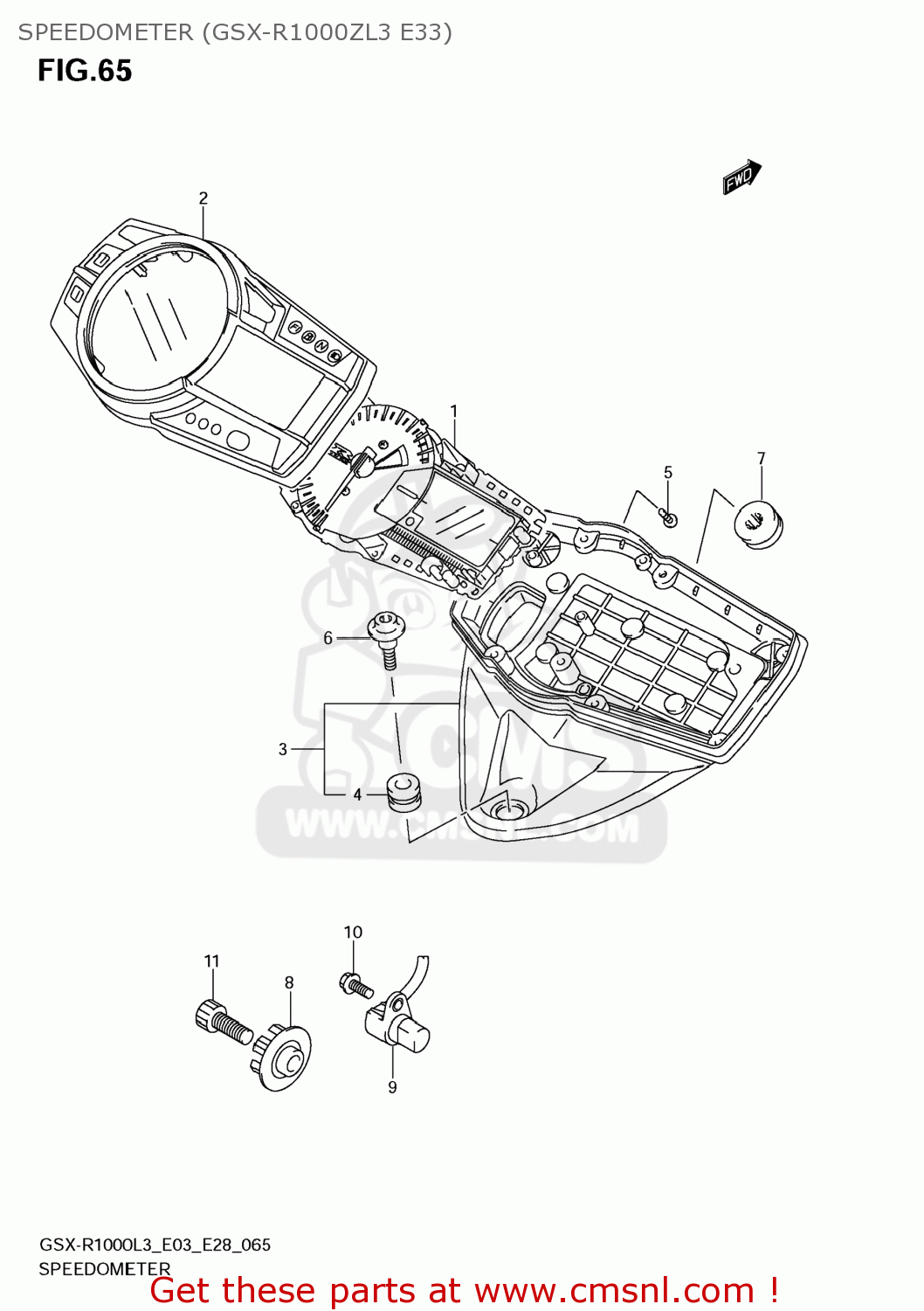SPEEDOMETER (GSX-R1000ZL3 E33) GSXR1000 2013 (L3) USA (E03)