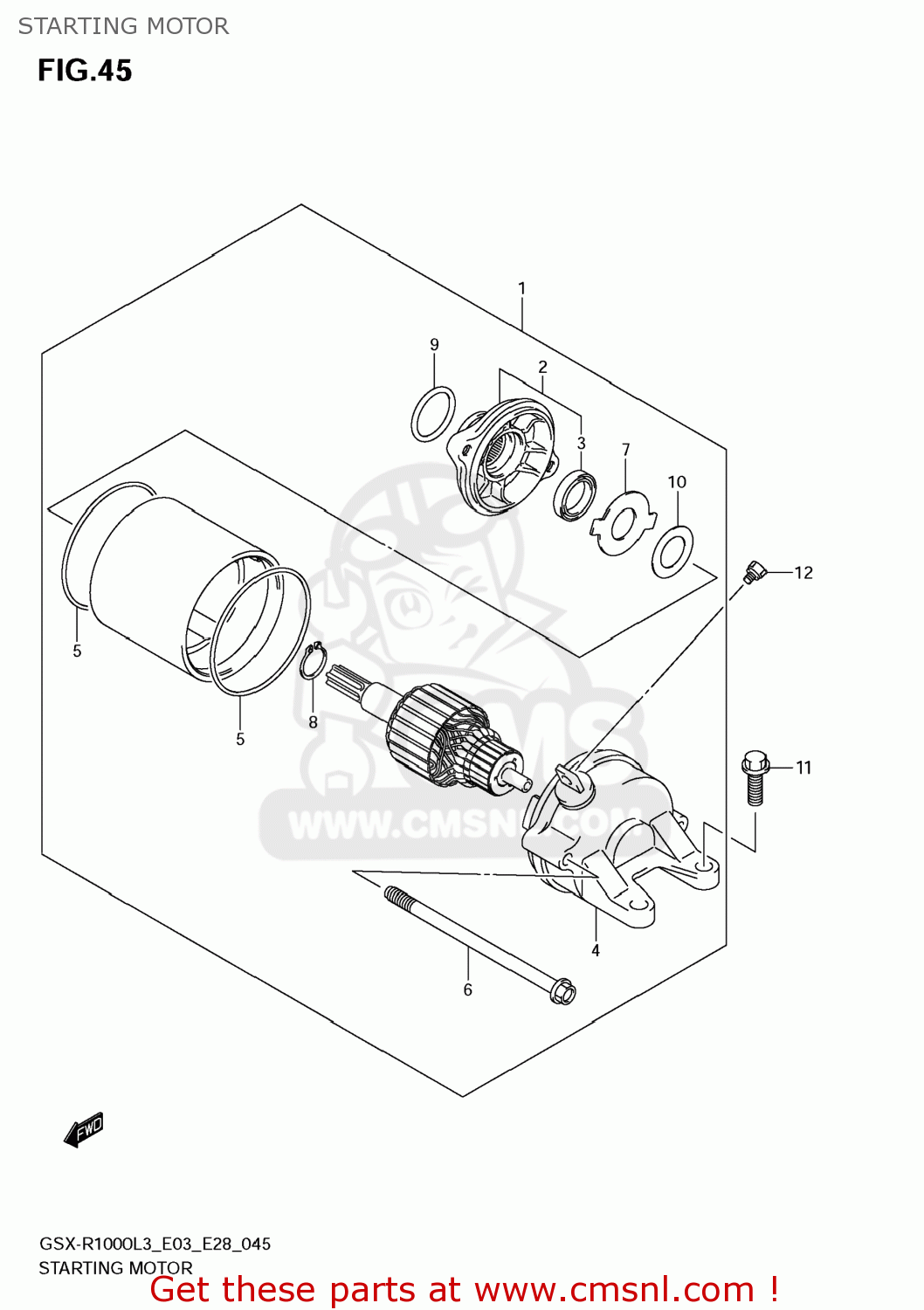 STARTING MOTOR GSXR1000 2013 (L3) USA (E03)