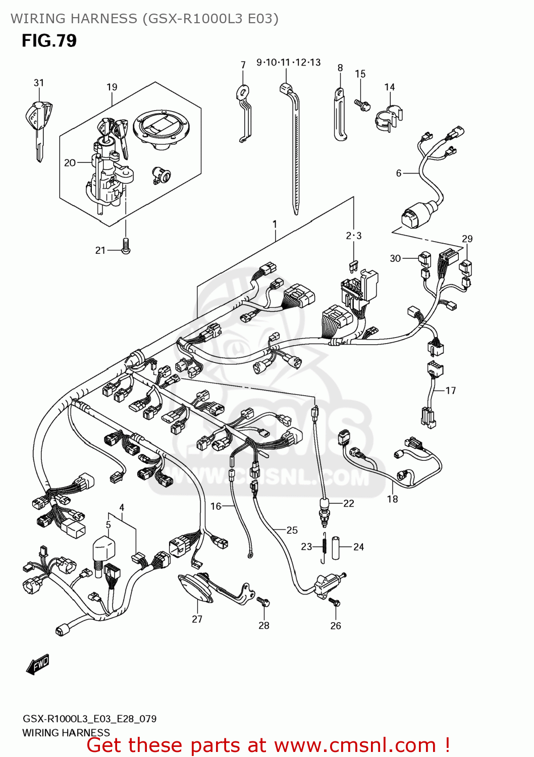 WIRING HARNESS (GSX-R1000L3 E03) GSXR1000 2013 (L3) USA (E03)