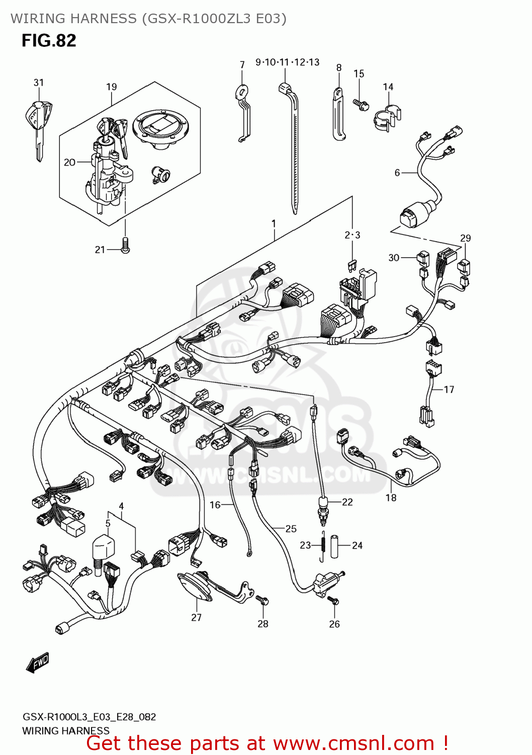 WIRING HARNESS (GSX-R1000ZL3 E03) GSXR1000 2013 (L3) USA (E03)