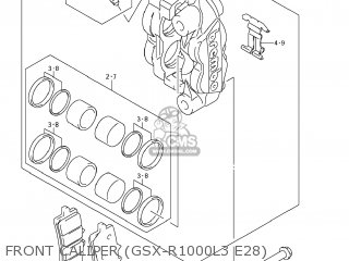 FRONT CALIPER (GSX-R1000L3 E28) - GSXR1000 2013 (L3) USA (E03)