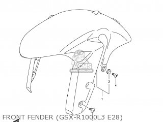 FRONT FENDER (GSX-R1000L3 E28) - GSXR1000 2013 (L3) USA (E03)