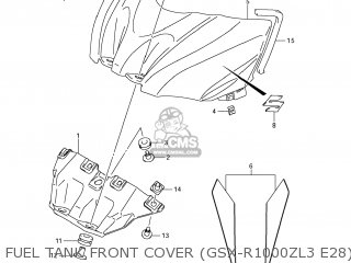 FUEL TANK FRONT COVER (GSX-R1000ZL3 E28) - GSXR1000 2013 (L3) USA (E03)