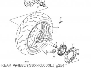 REAR WHEEL (GSX-R1000L3 E28) - GSXR1000 2013 (L3) USA (E03)