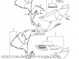 SIDE COWLING (GSX-R1000L3 E28) - GSXR1000 2013 (L3) USA (E03)