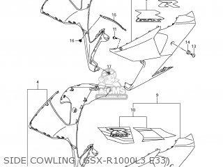 SIDE COWLING (GSX-R1000L3 E33) - GSXR1000 2013 (L3) USA (E03)