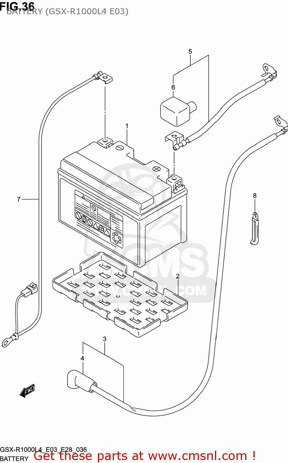 BATTERY (GSX-R1000L4 E03) GSXR1000 2014 (L4) USA (E03)