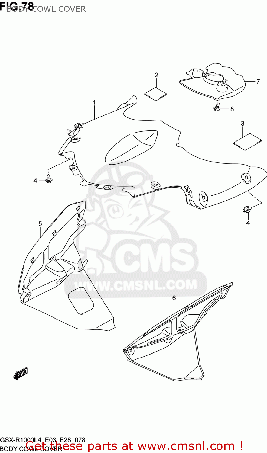 BODY COWL COVER GSXR1000 2014 (L4) USA (E03)
