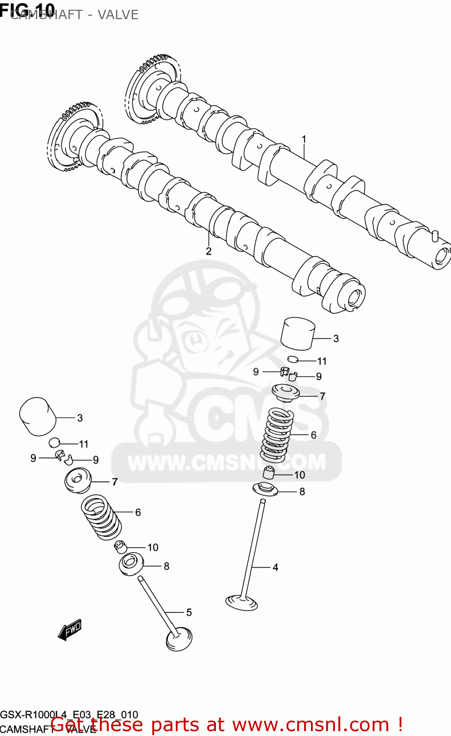 CAMSHAFT - VALVE GSXR1000 2014 (L4) USA (E03)