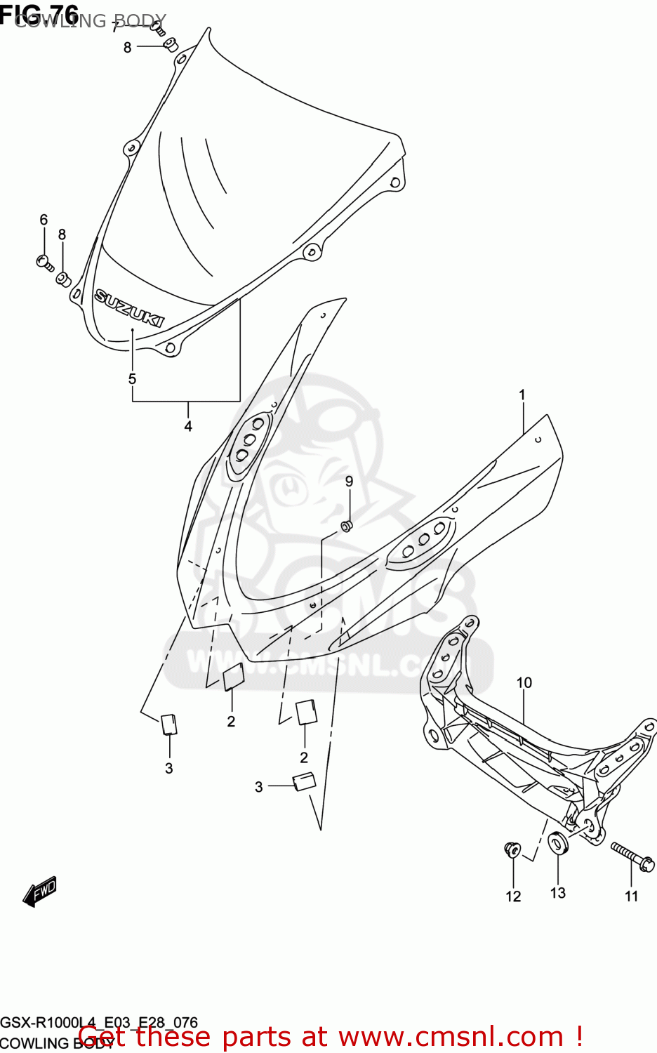 COWLING BODY GSXR1000 2014 (L4) USA (E03)