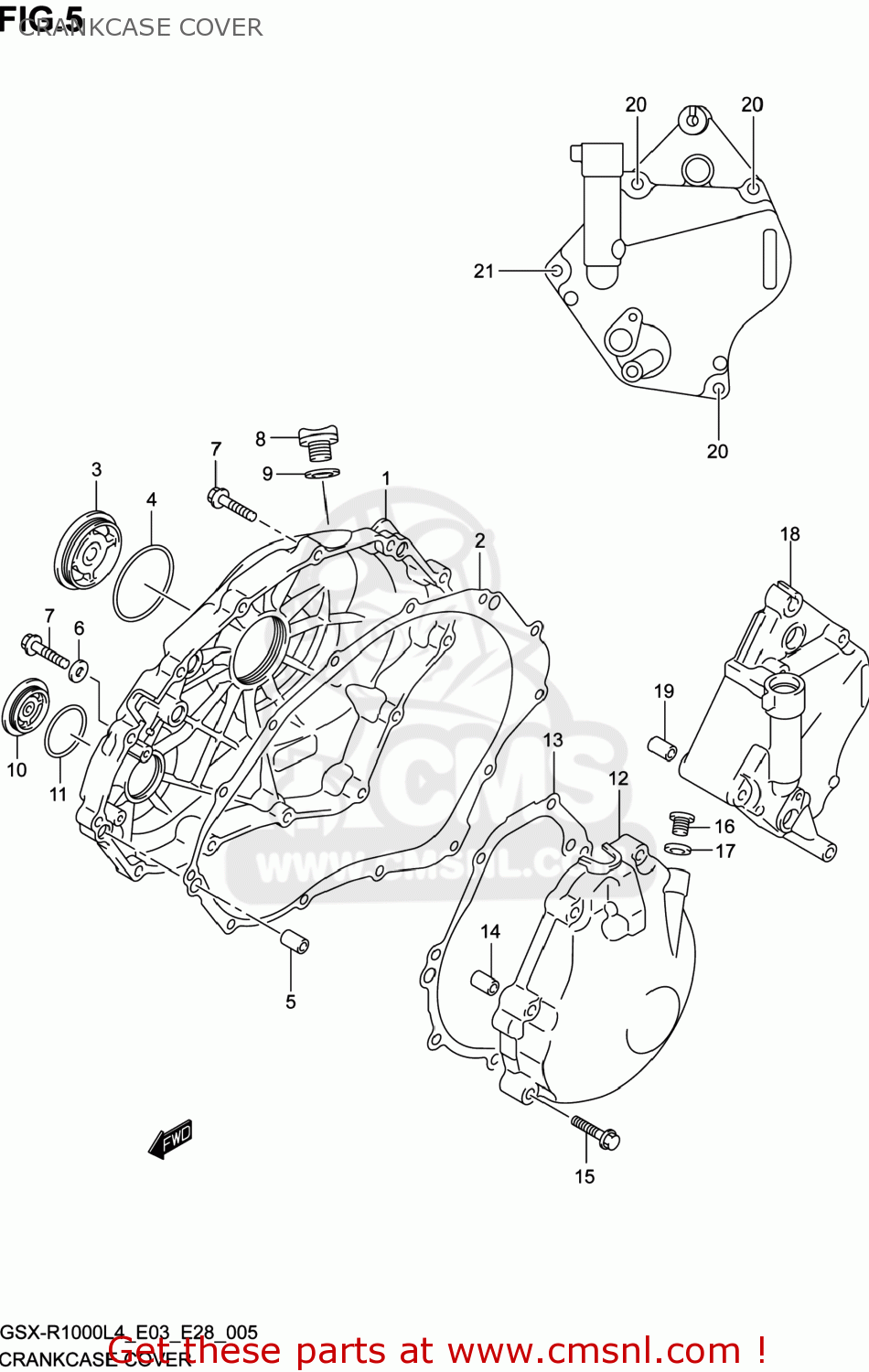CRANKCASE COVER GSXR1000 2014 (L4) USA (E03)