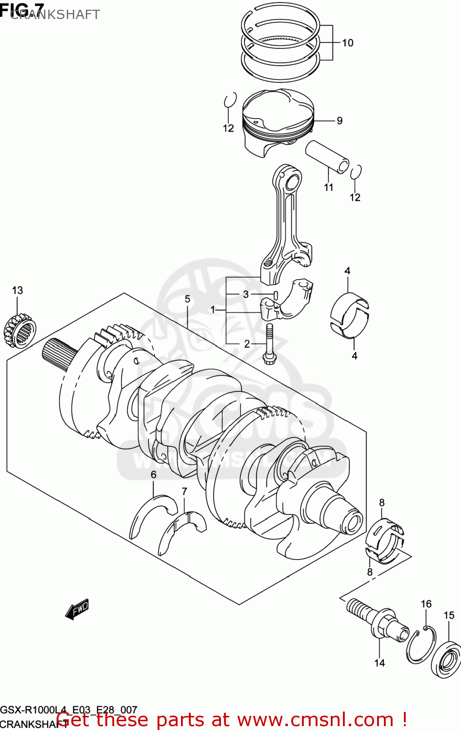 CRANKSHAFT GSXR1000 2014 (L4) USA (E03)