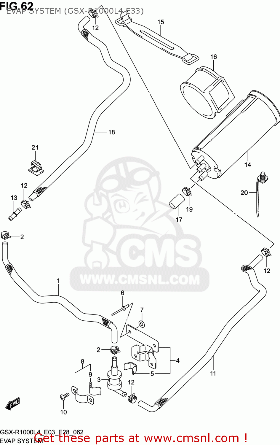 EVAP SYSTEM (GSX-R1000L4 E33) GSXR1000 2014 (L4) USA (E03)