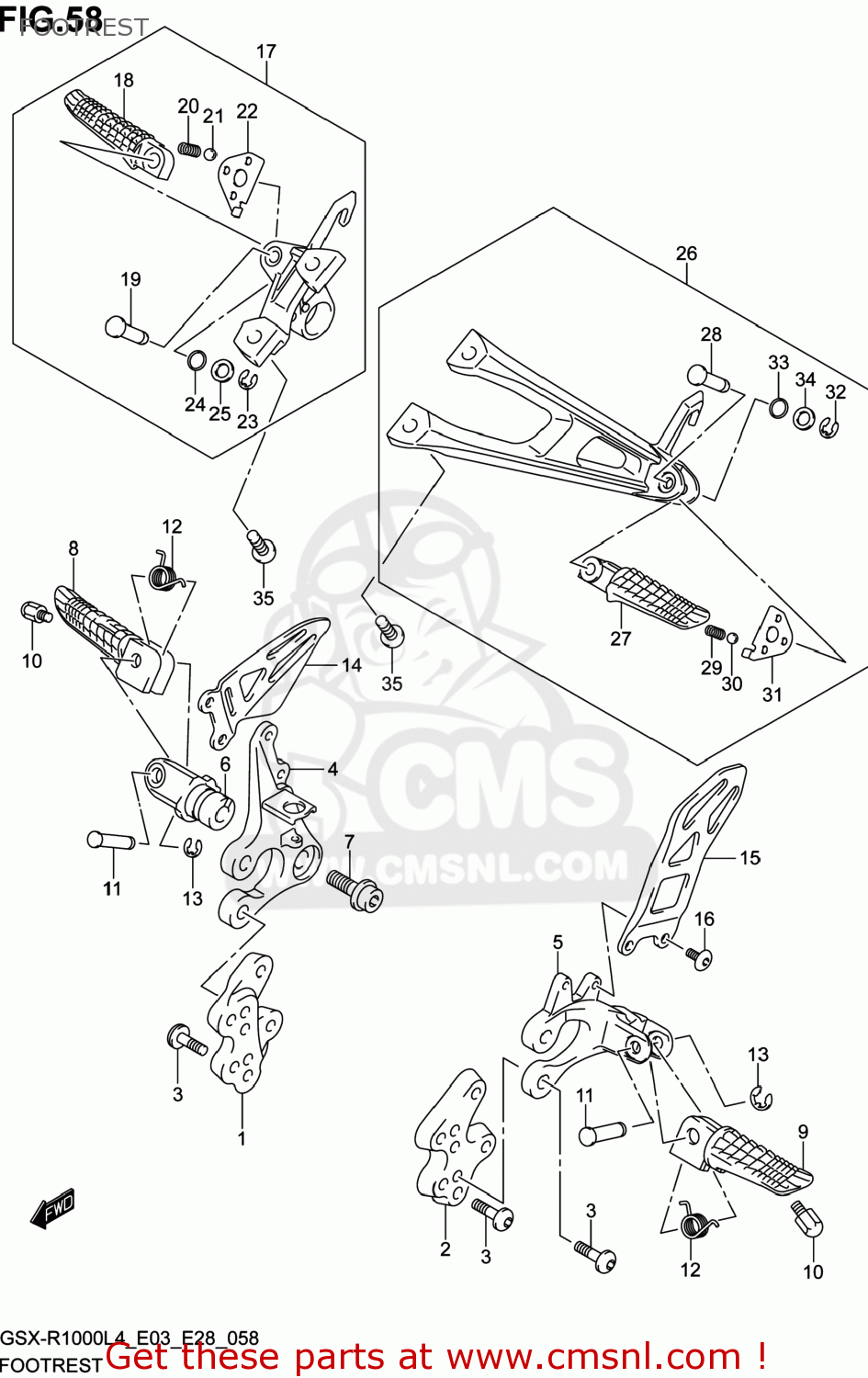 FOOTREST GSXR1000 2014 (L4) USA (E03)