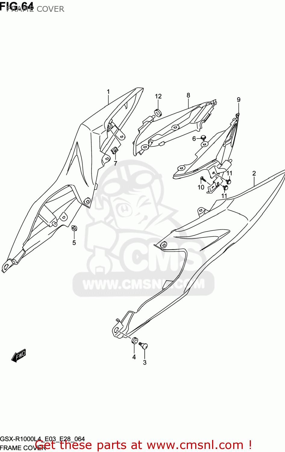 FRAME COVER GSXR1000 2014 (L4) USA (E03)