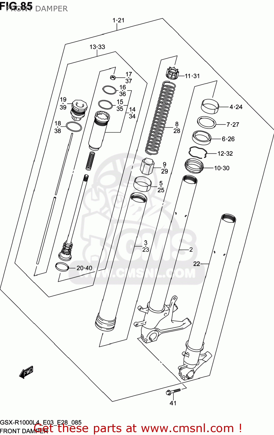 FRONT DAMPER GSXR1000 2014 (L4) USA (E03)