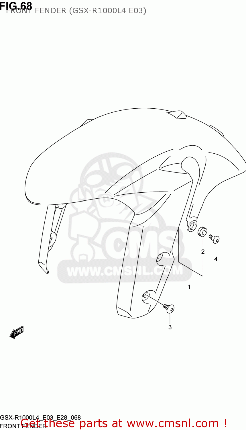 FRONT FENDER (GSX-R1000L4 E03) GSXR1000 2014 (L4) USA (E03)