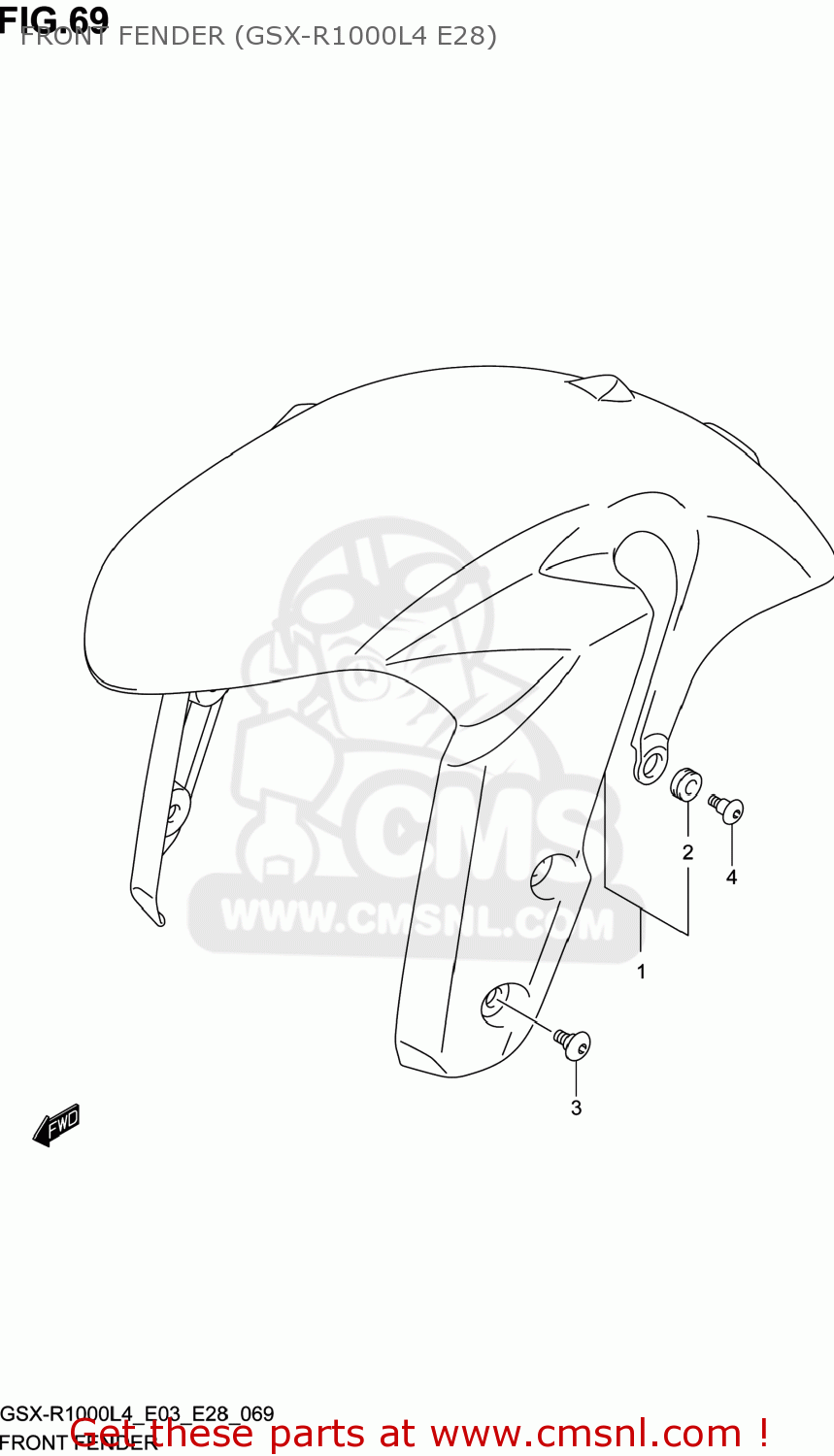 FRONT FENDER (GSX-R1000L4 E28) GSXR1000 2014 (L4) USA (E03)