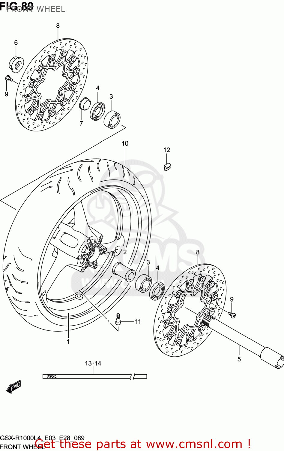 FRONT WHEEL GSXR1000 2014 (L4) USA (E03)