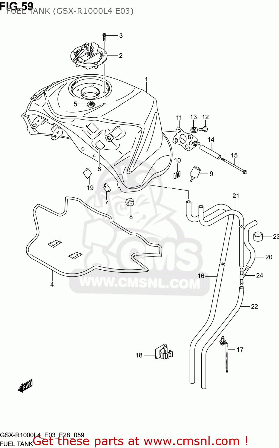 FUEL TANK (GSX-R1000L4 E03) GSXR1000 2014 (L4) USA (E03)