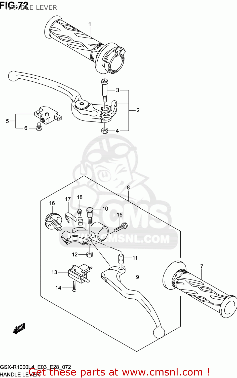 HANDLE LEVER GSXR1000 2014 (L4) USA (E03)