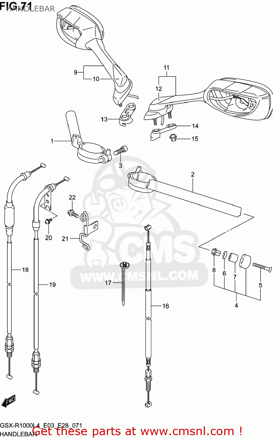HANDLEBAR GSXR1000 2014 (L4) USA (E03)