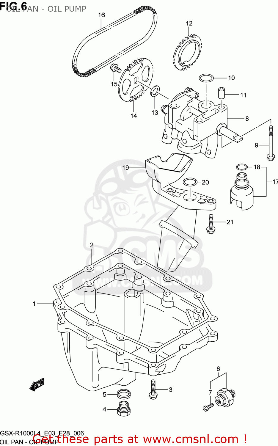 OIL PAN - OIL PUMP GSXR1000 2014 (L4) USA (E03)